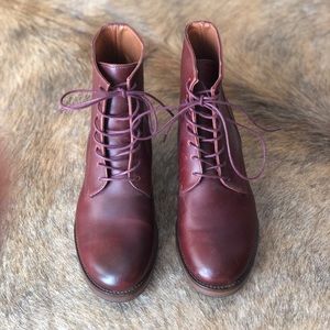 Rokin brand Burgundy Leather Combat Boots size 38